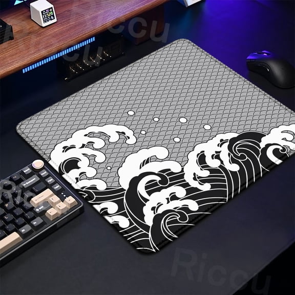 Gaming Mice Mat Great Wave Art Control Mousepad Anti-slip Small Deskmat Pc Gamer Accessoires 18x22cm Lock Edge Speed KeyboardPad