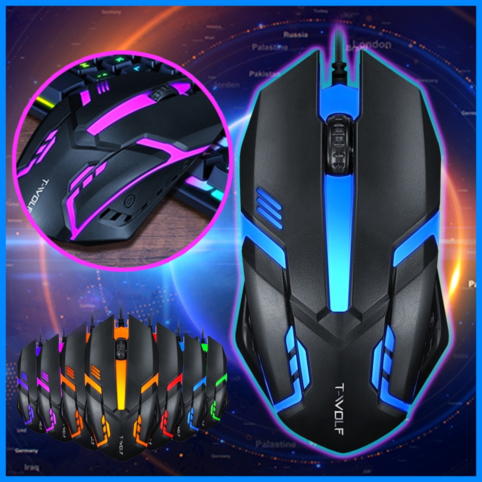 Gaming Mice Wired, USB Computer Mice With 4 Adjustable DPI Up To 1200 ...