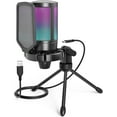 thumbnail image 1 of Gaming Microphone Condenser Mic with Quick Mute, RGB Indicator, Tripod Stand, Pop Filter, Shock Mount,Gain Control, 1 of 7