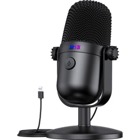 Gaming Microphone, Condenser USB Mic for PC, Mac, PS4, PS5 - Capacitive Gaming Mic with RGB, Mute Button, Gain Control for Gaming Voice, Streaming, Podcasting, Video Conferencing