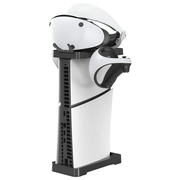 Gaming Mount Brackets Kit Game Accessories for PS5 Slim Disc & Digital Edition, Standing Mounts Holder for PS VR2 Controller-Black
