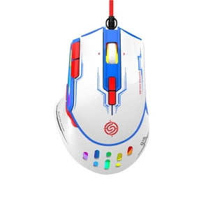Gaming Mouse Macro Programming Optical 6400DPI Adjustable 9 Buttons Game Office Mouse for Desktop Computer Laptop