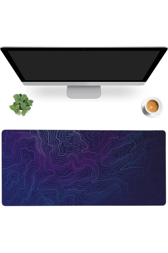 Gaming Mouse Mat Abstract Topography Large Mouse Pad Extended Mouse Pad Desk Mat Non-Slip Rubber Base Mice Pad Desk Pad for Office Game Home 35.4x15.75 in