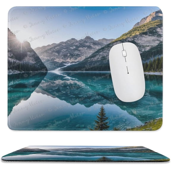 Gaming Mouse Pad 10x12 inch Mountain Nature Mouse Pad Lake Tree Landscape Mouse Mat Rectangle Non-Slip Rubber Base Mousepad for Computer Laptop PC Gaming Working Office & Home A8