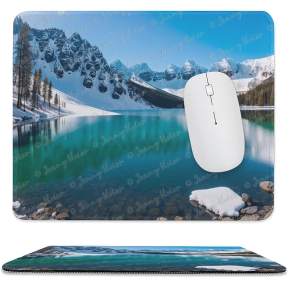 Gaming Mouse Pad 10x12 inch Mountain Nature Mouse Pad Lake Tree Landscape Mouse Mat Rectangle Non-Slip Rubber Base Mousepad for Computer Laptop PC Gaming Working Office & Home A1