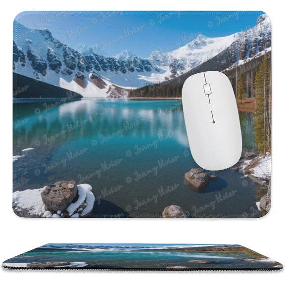 Gaming Mouse Pad 10x12 inch Mountain Nature Mouse Pad Lake Tree Landscape Mouse Mat Rectangle Non-Slip Rubber Base Mousepad for Computer Laptop PC Gaming Working Office & Home A4