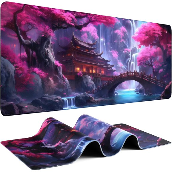 Gaming Mouse Pad - (31.5"×11.8") Japanese Anime Large Mouse Pads for Desk - Desk Mat for Keyboard and Mouse with Non-Slip Base, Desks Pad Matfor Game/Office & Home