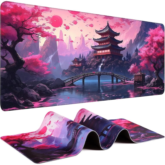 Gaming Mouse Pad - (31.5"×11.8") Japanese Anime Large Mouse Pads for Desk - Desk Mat for Keyboard and Mouse with Non-Slip Base, Desks Pad Matfor Game/Office & Home