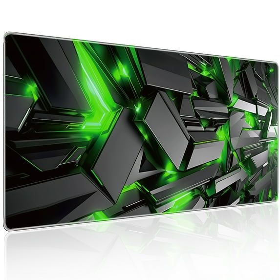 Gaming Mouse Pad 31.5x11.8IN Premium-Textured Non-Slip Rubber & Waterproof Mousepad with Stitched Edges for Gaming, Office & Home,Japanese Sea Wave-Black White