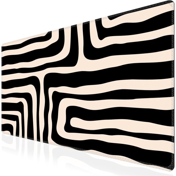 Gaming Mouse Pad (35.4x15.7 in), Large Stable Rubber Base Mousepad with Stitched Edges, Keyboard Mouse Mat Desk Pad for Work, Game, Office, Home - Curve