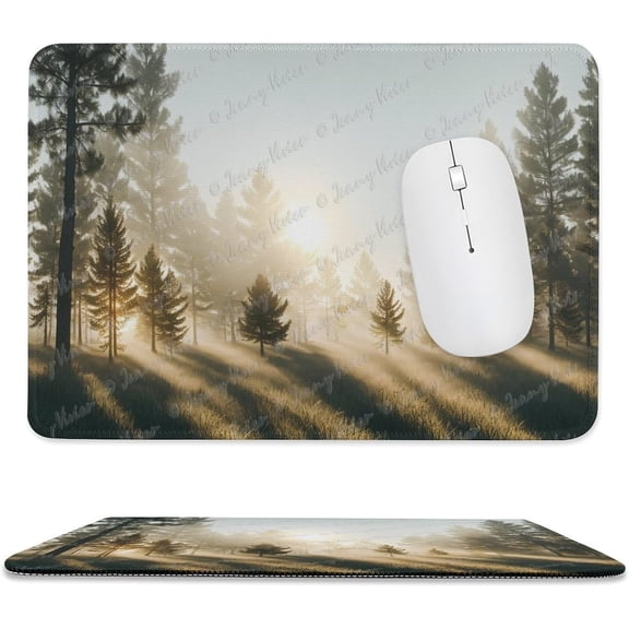 Gaming Mouse Pad, 8x10 inch, Nature Trees Mist Mouse Pad for Office & Home, Green Mouse Pad, Non-Slip Rubber Base Mousepads, Computer Mouse Pads for Wireless Mouse Laptop Computer PC A2
