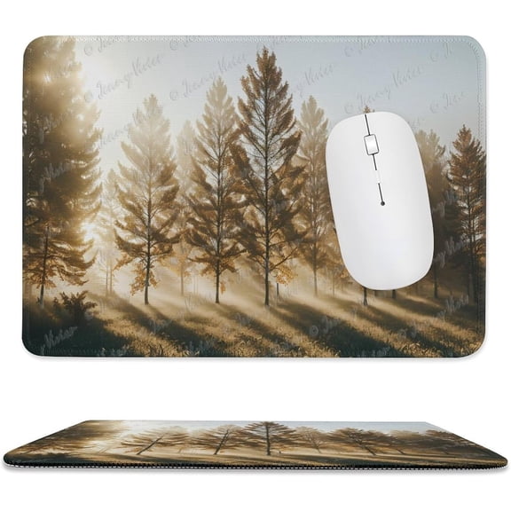 Gaming Mouse Pad, 8x10 inch, Nature Trees Mist Mouse Pad for Office & Home, Green Mouse Pad, Non-Slip Rubber Base Mousepads, Computer Mouse Pads for Wireless Mouse Laptop Computer PC A10
