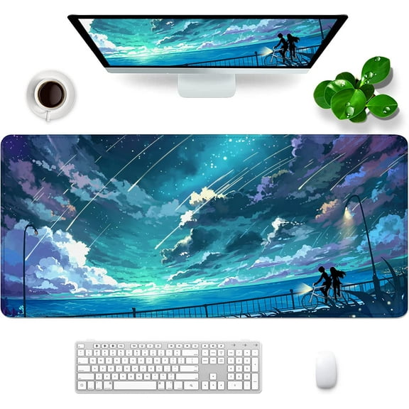 Gaming Mouse Pad Anime XXL Extra Large Mouse Pad for Desk 35x15.7x0.12inch Desk Mat Extended Keyboard Mouse Pad with Personalized Design for Laptop, Computer PC (Lovers)