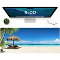 thumbnail image 1 of Gaming Mouse Pad Beach Pattern XXL XL Large Mouse Pad Mat Long Extended Mousepad Desk Pad Non-Slip Rubber Mice Pads Stitched Edges Thin Pad (31.5x11.8x0.12 Inch)- Tropical Palm Sea and Beach, 1 of 6