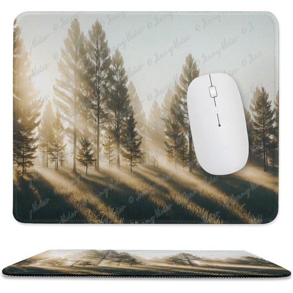 Gaming Mouse Pad Custom, 10x12 inch, The Forest with Mist in The Distance Wilderness Scene Non-Slip Rubber Base Mousepad Nature Mouse Mat Computer Mouse Pads for Wireless Mouse A9