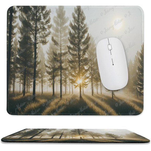 Gaming Mouse Pad Custom, 10x12 inch, The Forest with Mist in The Distance Wilderness Scene Non-Slip Rubber Base Mousepad Nature Mouse Mat Computer Mouse Pads for Wireless Mouse A10
