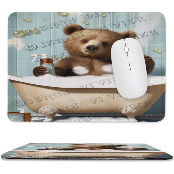 Gaming Mouse Pad Custom,Funny Bear Non-Slip Rubber Large Mouse pad 8"x10"