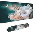 thumbnail image 1 of Gaming Mouse Pad,Desk Mat Extended Large Butterfly Yellow Roses Mouse Pad Mat with Non-Slip Base Mousepad for Computer,Office,Keyboard and Laptop 31.5×15.7×0.12, 1 of 6
