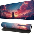 thumbnail image 1 of Gaming Mouse Pad Desk Pad,Extended Big Mouse Pad,31.5x11.8 Inch Long Computer Keyboard Mouse Mat Mousepad with 3mm Non-Slip Base and Stitched Edge for Gaming and Office\u2026 (Sunset Cat), 1 of 6