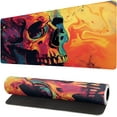 thumbnail image 1 of Gaming Mouse Pad Desk Pad,Extended Big Mouse Pad,31.5x11.8 Inch Long Computer Keyboard Mouse Mat Mousepad with 3mm Non-Slip Base and Stitched Edge for Gaming and Office\u2026 (Watercolor Skull), 1 of 6