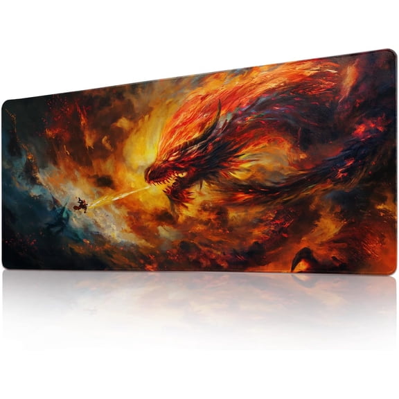 Gaming Mouse Pad Desk Pad XL Large Mouse Mat Keyboard Mat Office Desk Decor AccessoriesKeyboard Mat Office Desk Decor Accessories (Dragon Warrior)