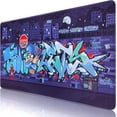 thumbnail image 1 of Gaming Mouse Pad, Extended Mouse Pad 31.5x15.7inch XXL Large Big Computer Keyboard Mouse Mat Desk Pad with Non-Slip Base and Stitched Edge for Home Office Gaming Work (Purple Graffiti), 1 of 6