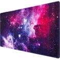 thumbnail image 1 of Gaming Mouse Pad, Extended Mouse Pad, 31.5x15.7inch XXL Large Big Computer Keyboard Mouse Mat Desk Pad with Non-Slip Base and Stitched Edge for Home Office Gaming Work‘ (Purple-Galaxy), 1 of 6