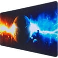 thumbnail image 1 of Gaming Mouse Pad, Extended Mouse Pad, XXL Large Big Computer Keyboard Mouse Mat Desk Pad with Non-Slip Base and Stitched Edge for Home Office Gaming Work, 31.5x15.7x0.12inch(Ice and Fire)\u2026, 1 of 6