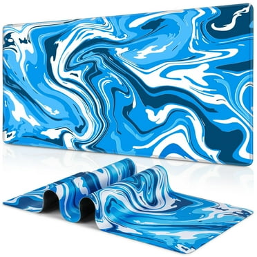 Gaming Mouse Pad, Fluid Pattern Mouse Pad 31.5x11.8inch Large Extended Computer Mouse Mat Keyboard Full Desk Mousepad for Gaming, Office, Home-Blue