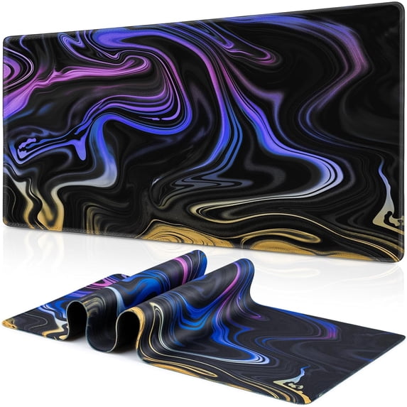 Gaming Mouse Pad, Fluid Pattern Mouse Pad 31.5x11.8inch Large Extended Computer Mouse Mat Keyboard Full Desk Mousepad for Gaming, Office, Home