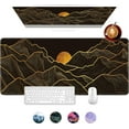 thumbnail image 1 of Gaming Mouse Pad,Golden Mountain Large Desk Mat, Extended Big XL Desk Pad, Long Computer Keyboard Mousepad with 3mm Non-Slip Base and Stitched Edge for Home Office, 31.5 x 11.8 Inch, 1 of 6