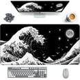 thumbnail image 1 of Gaming Mouse Pad Japanese Black and White Sea Wave Large XXL Mouse Pad Extended Big Desk Mat 35.4" x 15.7" Keyboard Laptop Computer Mousepad for Home Office Gaming Work, 1 of 6
