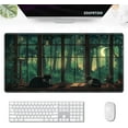 thumbnail image 1 of Gaming Mouse Pad, Keyboard Mouse Pad 31.5x15.7 inch XXL Large Computer Laptop Cool Desk Mat with Non-Slip Rubber Base and Stitched Edge for Home Office Work, Night Forest Cats, 1 of 6