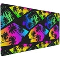 thumbnail image 1 of Gaming Mouse Pad Large Desk Mat,Desk Pad Extended Keyboard Pad,Anti-Slip Rubber Base Mouse Pad for Women Girls Work,Game,Office,Home 35.4"X15.7",Geometryn with Palm Trees, 1 of 6