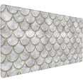 thumbnail image 1 of Gaming Mouse Pad Large Desk Mat,Desk Pad Extended Keyboard Pad,Anti-Slip Rubber Base Mouse Pad for Women Girls Work,Game,Office,Home 35.4"X15.7",Texture of Fish Scales, 1 of 6