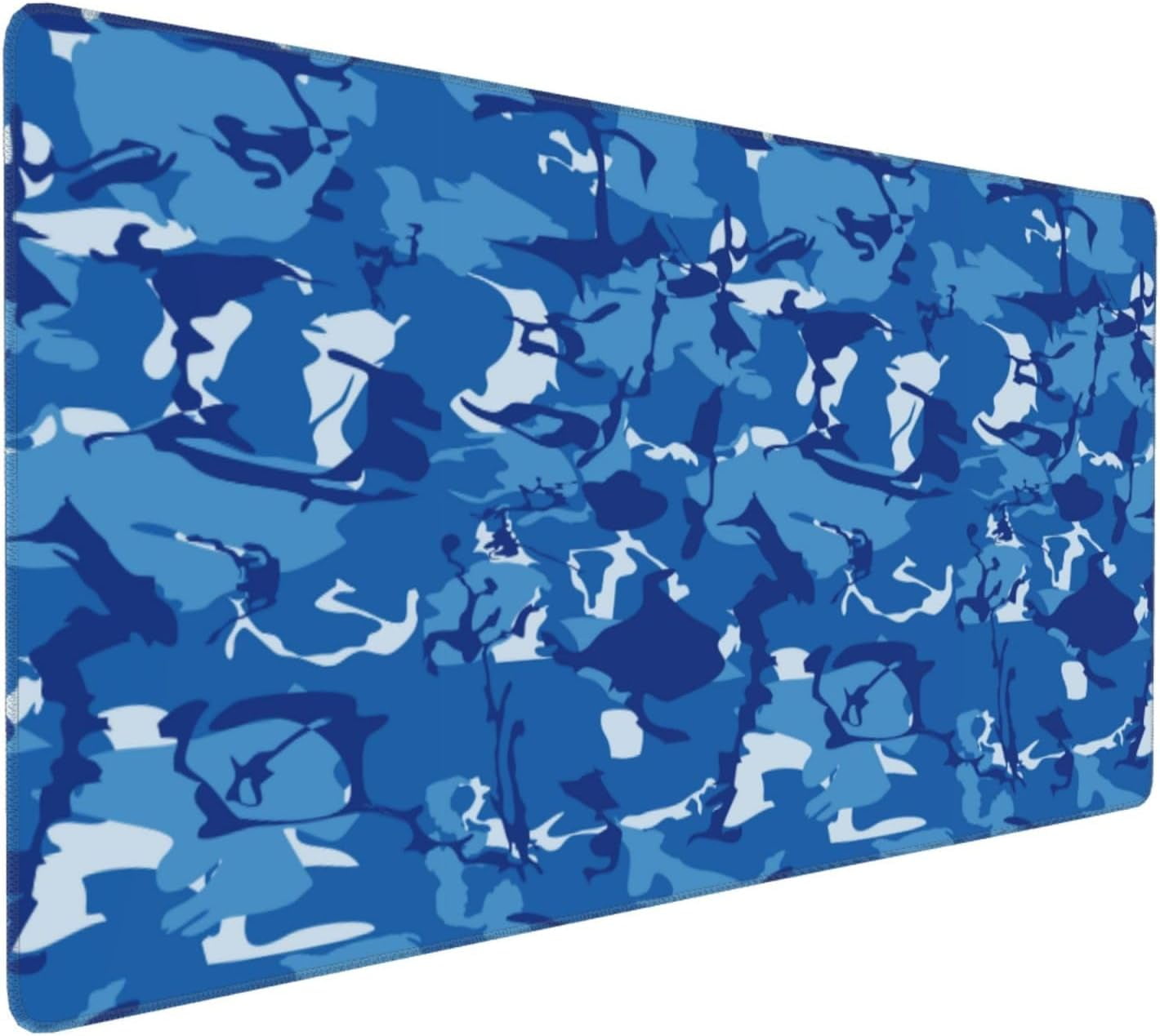 Gaming Mouse Pad Large Desk Mat,Desk Pad Extended Keyboard Pad,Anti-Slip Rubber Base Mouse Pad for Women Girls Work,Game,Office,Home 35.4"X15.7",Blue Camouflage