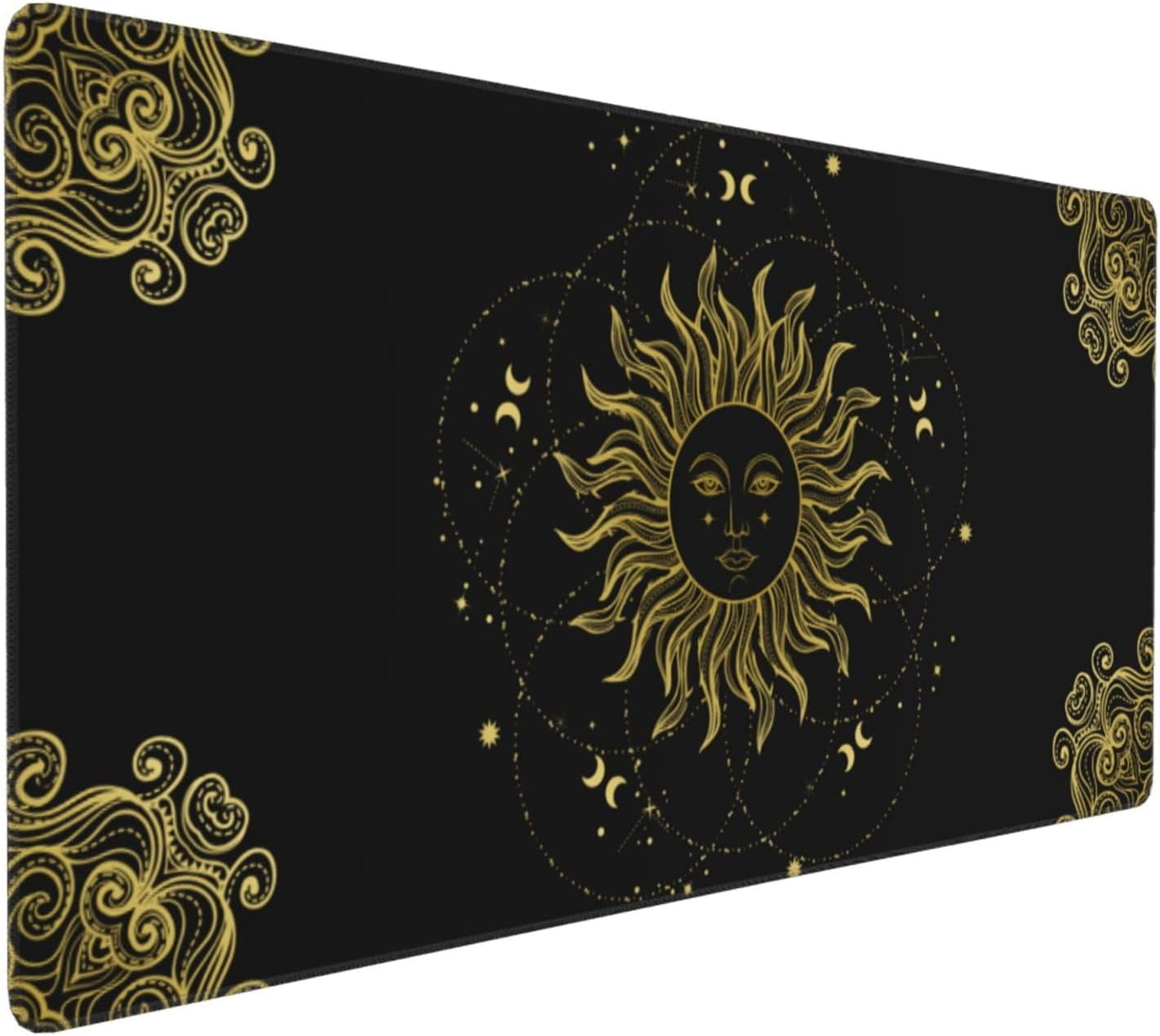 Gaming Mouse Pad Large Desk Mat,Desk Pad Extended Keyboard Pad,Anti-Slip Rubber Base Mouse Pad for Women Girls Work,Game,Office,Home 35.4"X15.7",Celestial Sun