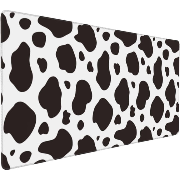Gaming Mouse Pad Large Desk Mat,Desk Pad Extended Keyboard Pad,Anti-Slip Rubber Base Mouse Pad for Women Girls Work,Game,Office,Home 35.4"X15.7",Cow Print