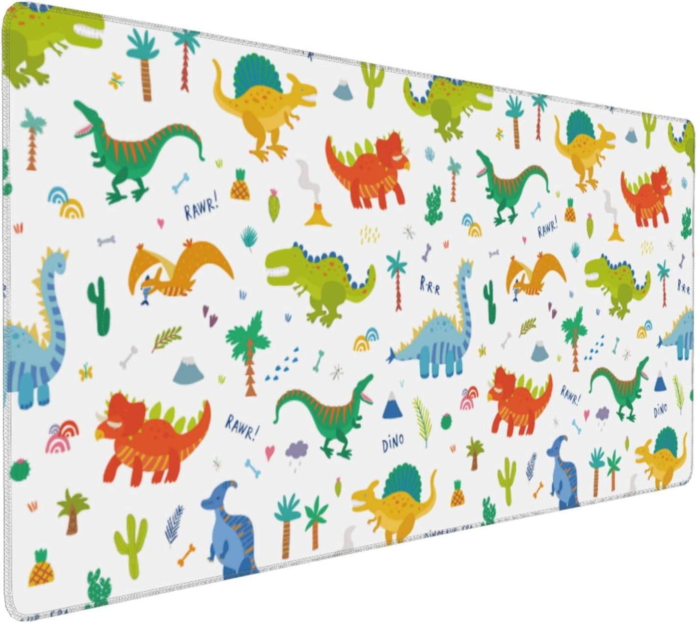Gaming Mouse Pad Large Desk Mat,Desk Pad Extended Keyboard Pad,Anti-Slip Rubber Base Mouse Pad for Women Girls Work,Game,Office,Home 35.4"X15.7",Cute Cartoon Dinosaurs
