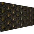 thumbnail image 1 of Gaming Mouse Pad Large Desk Mat,Desk Pad Extended Keyboard Pad,Anti-Slip Rubber Base Mouse Pad for Women Girls Work,Game,Office,Home 35.4"X15.7",Geometric Retro Texture Gold, 1 of 6
