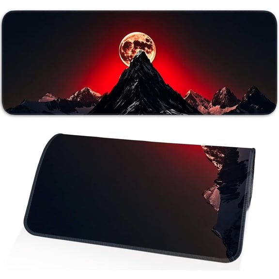 Gaming Mouse Pad, Large Desk Mat, Non-Slip Rubber Bottom, Stitched Edge Mouse Pad for Home, Office Desk, Gaming Keyboard Pad, 31.5 x 11.8 Inch, Desk Protector