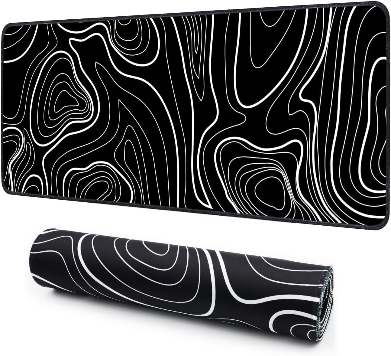 Gaming Mouse Pad, Large Mouse Pad for Desk, Desk Mat Extended Mousepad, with Non-Slip Rubber Base Desk Pad for Home Office Gaming (31.5 x 11.8", Modern Art)