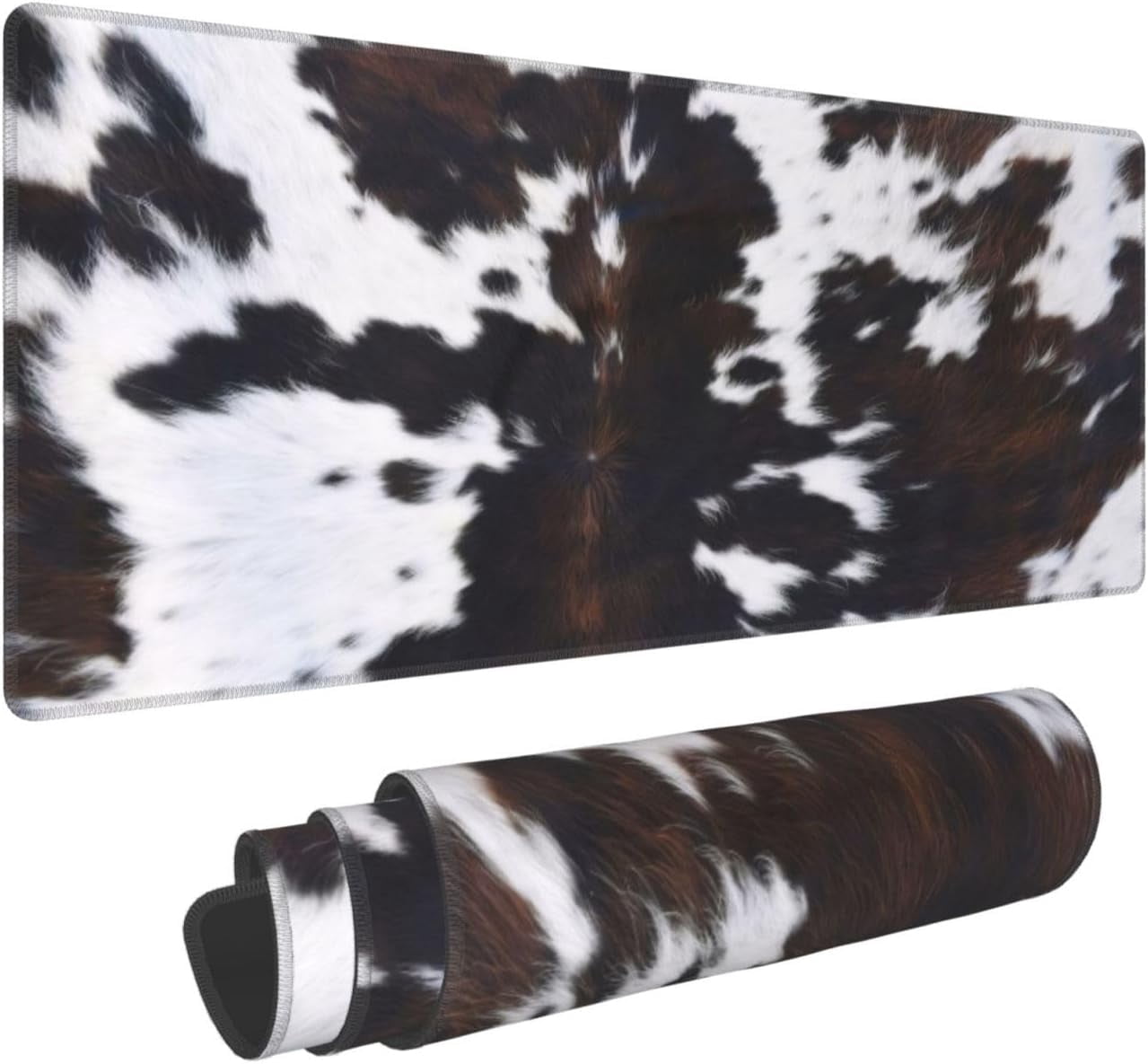 Gaming Mouse Pad, Large Non-Slip Rubber Base Mousepad, Keyboard Mouse Mat, Desk Pad with Stitched Edges, 31.5x11.8inch, Cowhide
