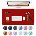 thumbnail image 1 of Gaming Mouse Pad - Large PU Leather Mouse Pad with Non-Slip Base Stitched Edges, Desk Mat for Gamer, Office & Home (23.6" x 15.8", Red), 1 of 8