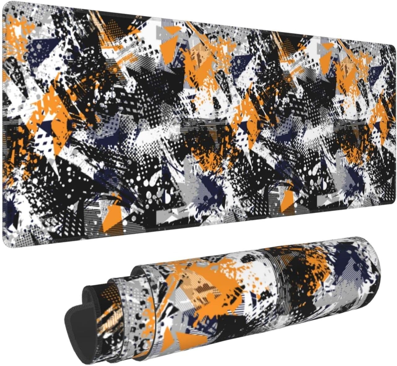 Gaming Mouse Pad Large, XL Mousepad Design with Abstract Texture, Stitched Extended Desk Pad for Keyboard and Mouse, Stitched Big Long Computer Loptop Pads Gifts for Women, (Colorful, 31.5 * 11.8 in)