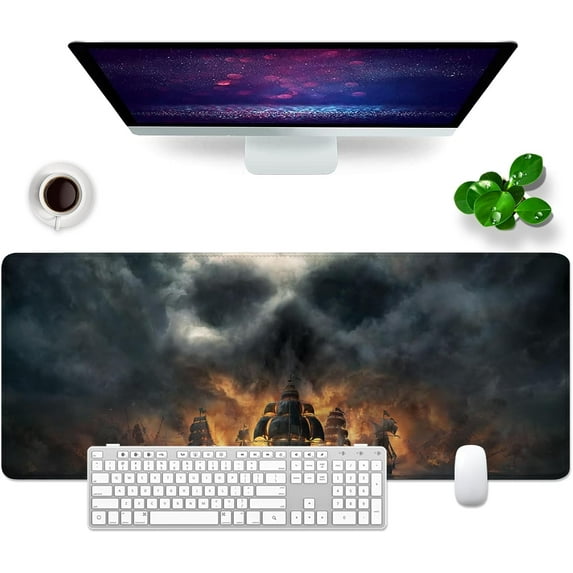 Gaming Mouse Pad Pirate Large Mouse Pad XL Desk Mat 31.5x11.8x0.12 inch Desk Pad Mouse Pad (Pirate)