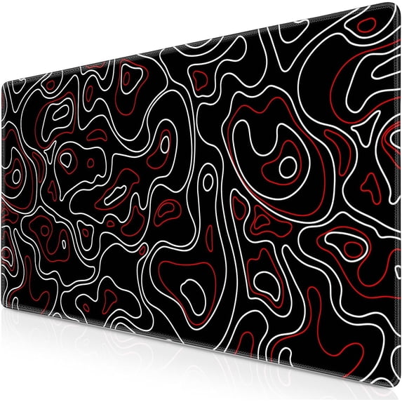 Gaming Mouse Pad, Topographic Contour Mouse Pad 31.5x11.8inch Large Extended Computer Mouse Mat Keyboard Full Desk Mousepad for Gaming, Office, Home