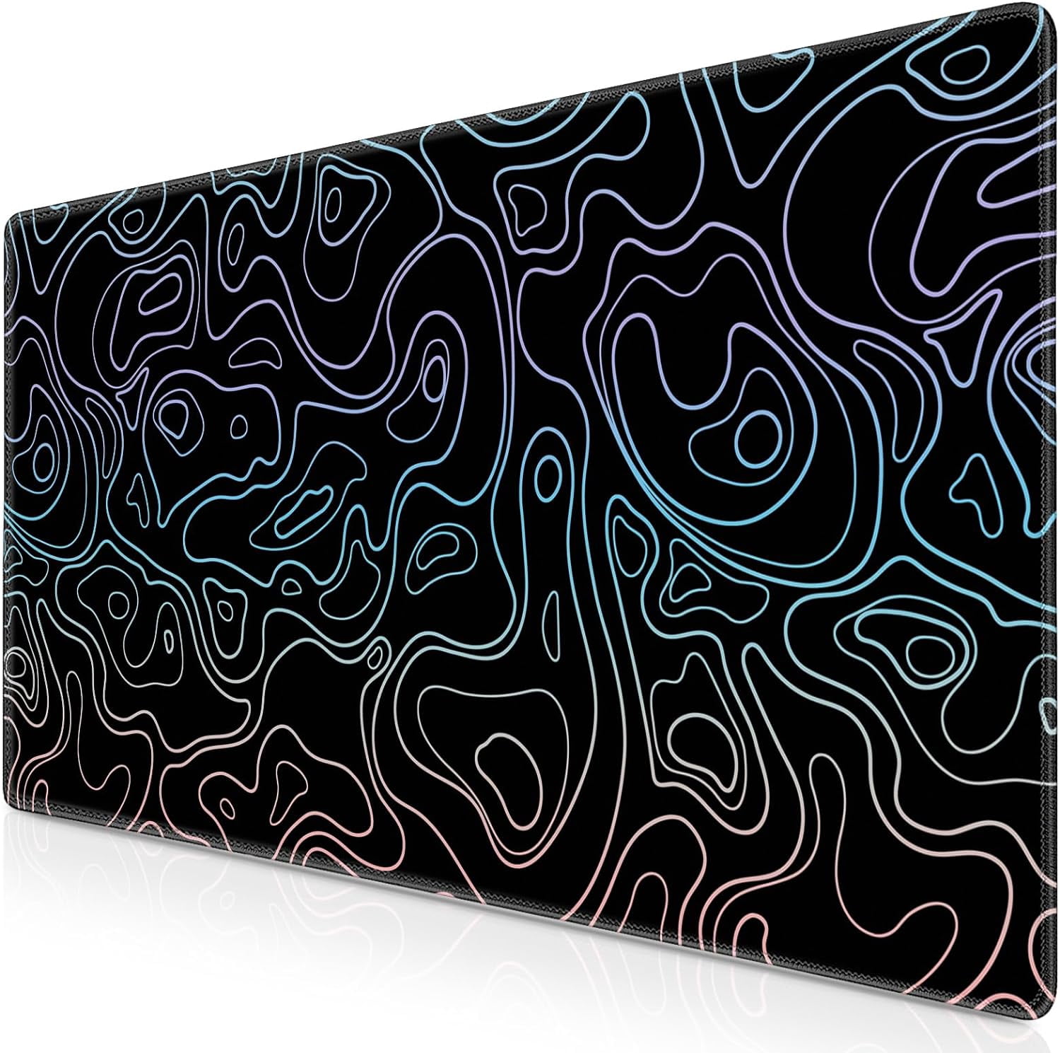 Gaming Mouse Pad, Topographic Contour Mouse Pad 31.5x11.8inch Large Extended Computer Mouse Mat Keyboard Full Desk Mousepad for Gaming, Office, Home