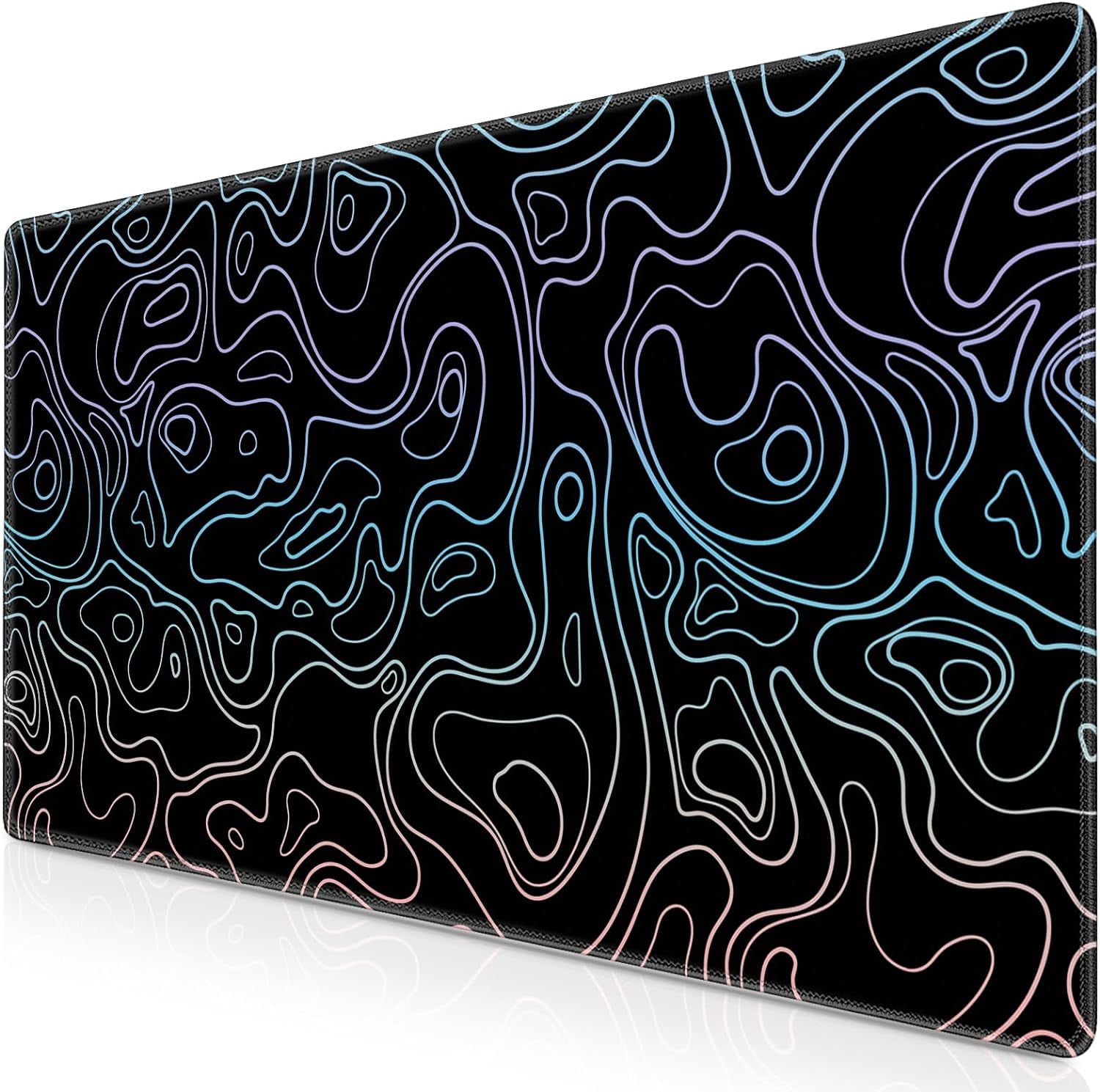 Gaming Mouse Pad, Topographic Contour Mouse Pad 31.5x15.7inch Large Extended Computer Mouse Mat Keyboard Full Desk Mousepad for Gaming, Office, Home