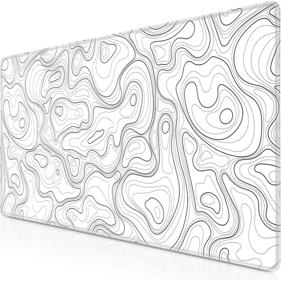 Gaming Mouse Pad, Topographic Contour Mouse Pad 35.4x15.7inch Large Extended Computer Mouse Mat Keyboard Full Desk Mousepad for Gaming, Office, Home